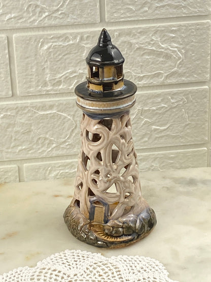 Ceramic Lighthouse Tea Light Candle Holder