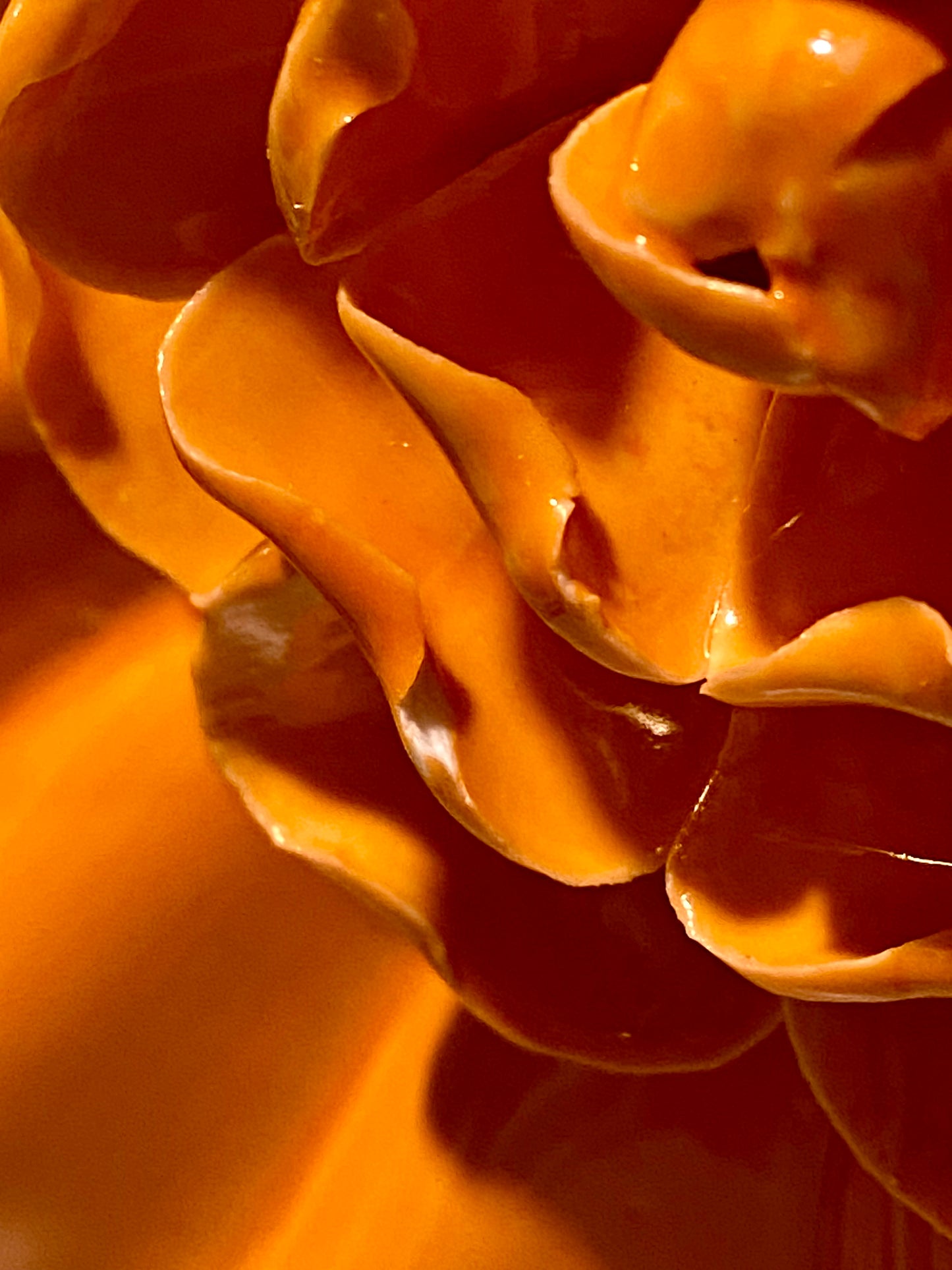 Orange Ceramic Vase with 3D Flower