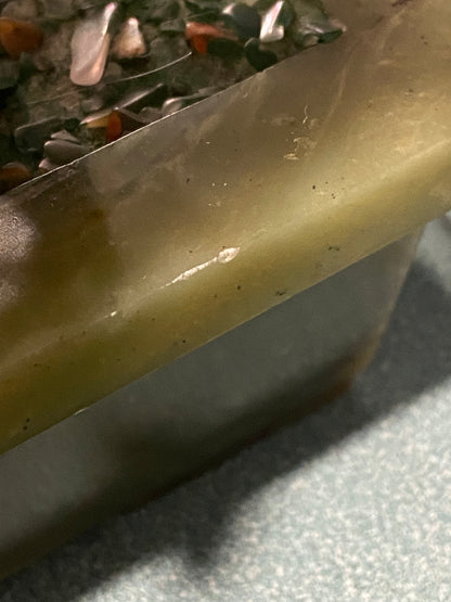 Carved Jade Bonsai Plant with Colourful Jade Flowers