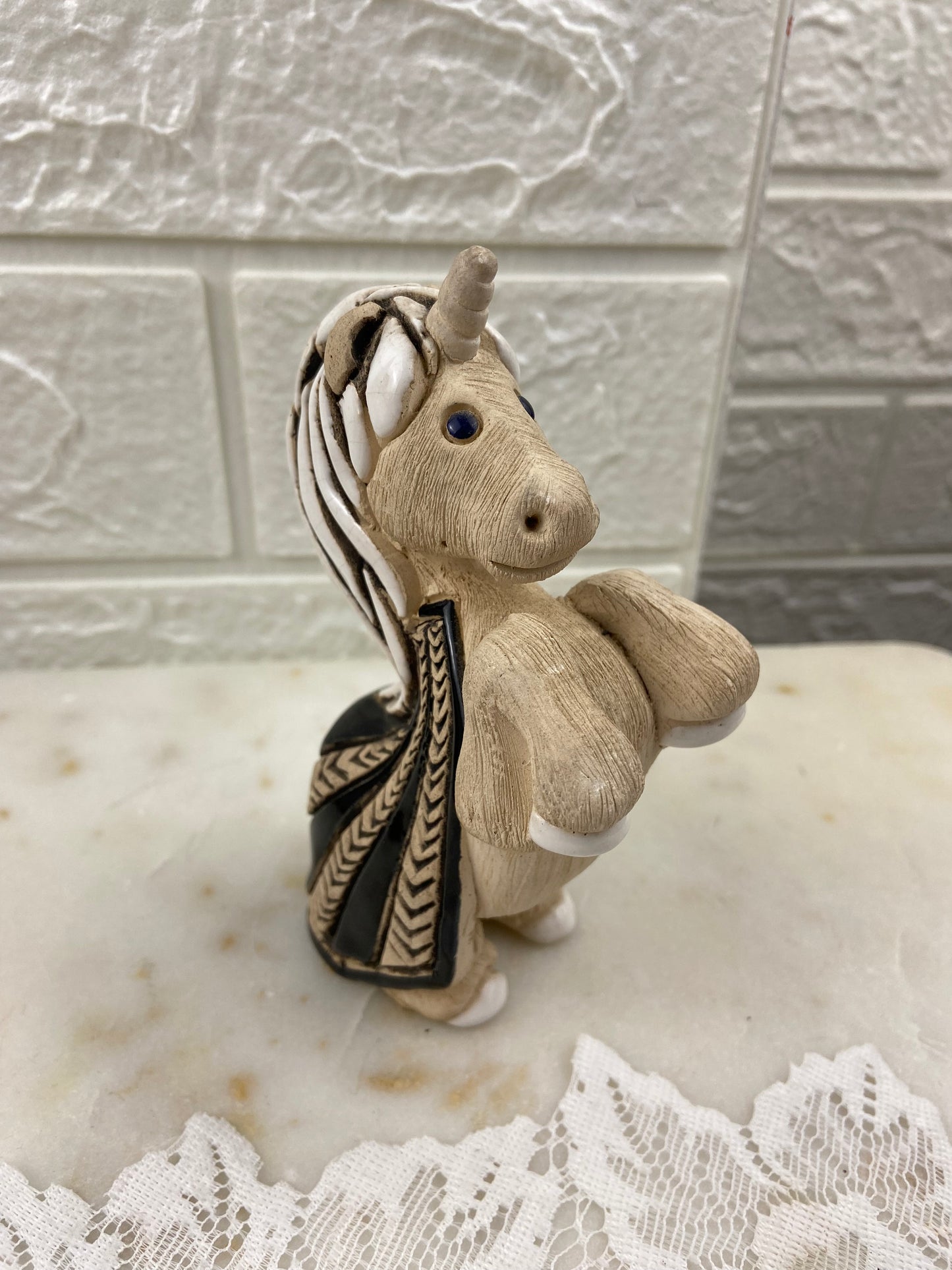 Handmade Clay Unicorn Sculpture by Artesania Rinconada