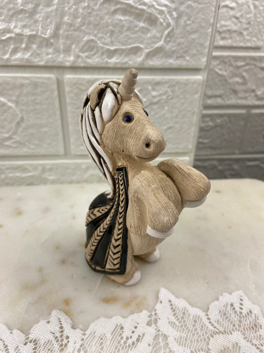 Handmade Clay Unicorn Sculpture by Artesania Rinconada