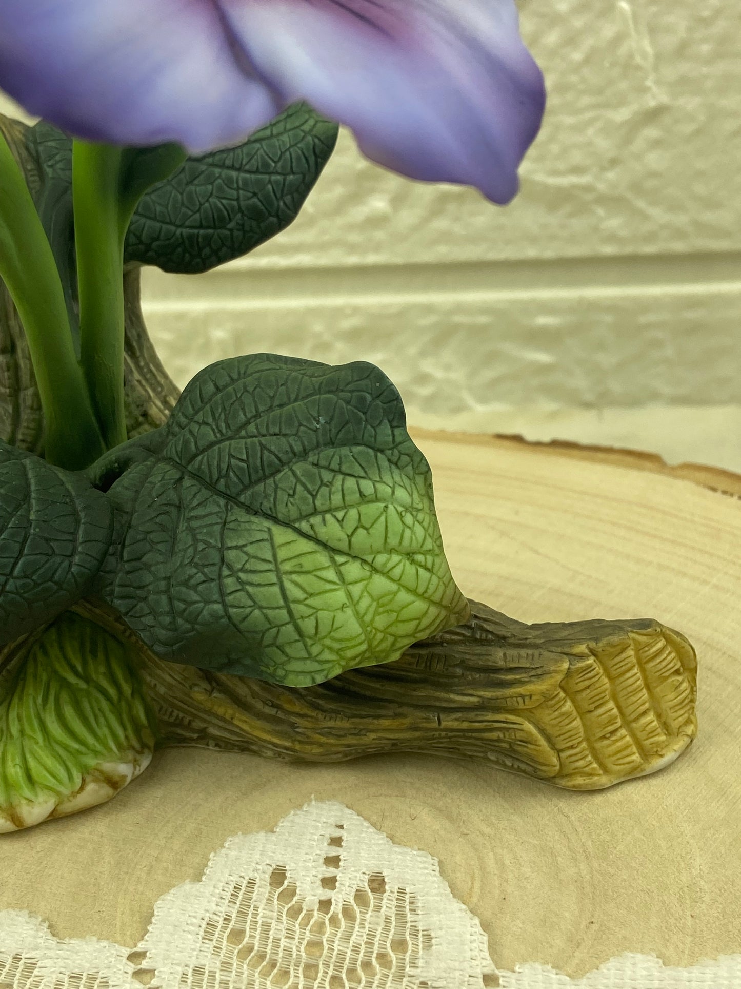Hand Painted Bisque Porcelain Purple Hellebore Flowers | Andrea by Sadek