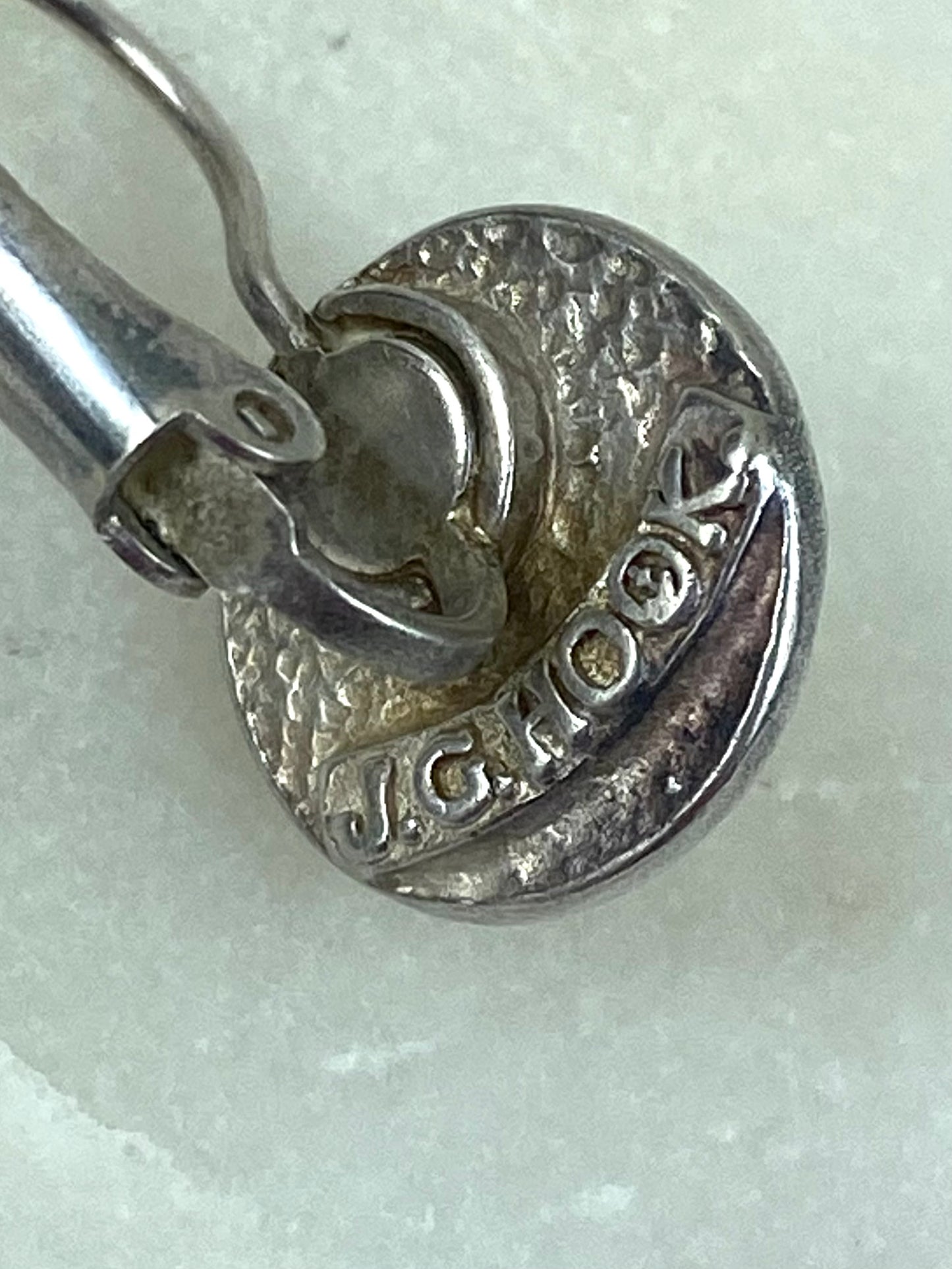 Hammered Metal Earrings for Pierced Ears by JG Hook [Lever Back]
