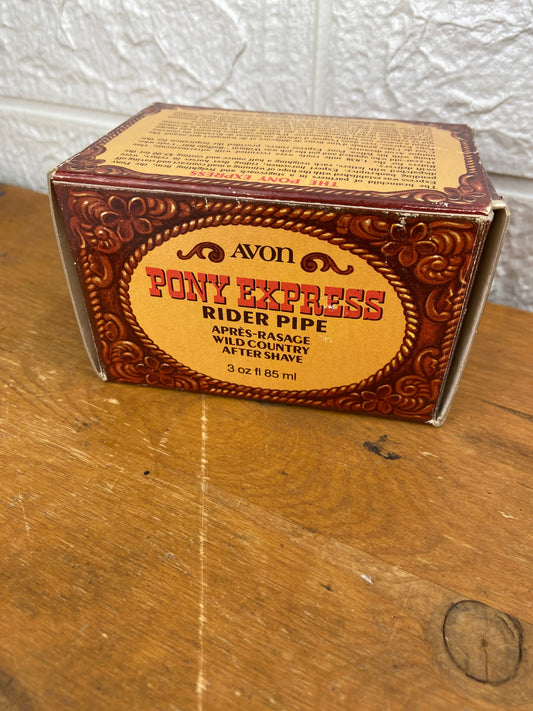 Vintage Avon | Pony Express Rider Pipe After Shave Decanter (Full)