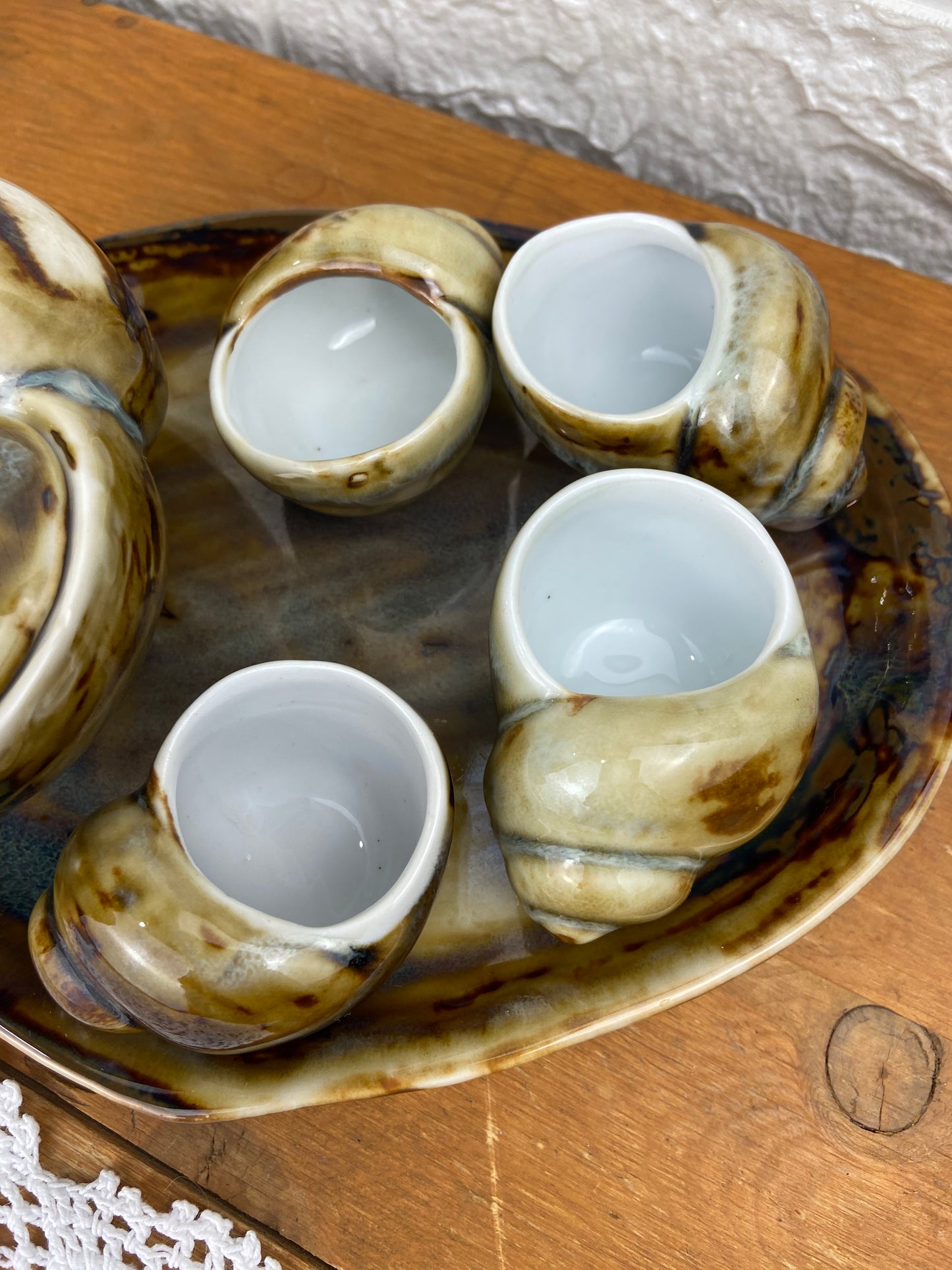 Ceramic Snail Shell Tea Set