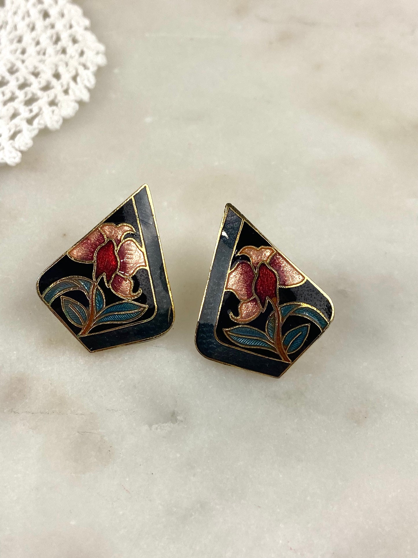 SG Enamel Cloisonné Earrings [Posts]