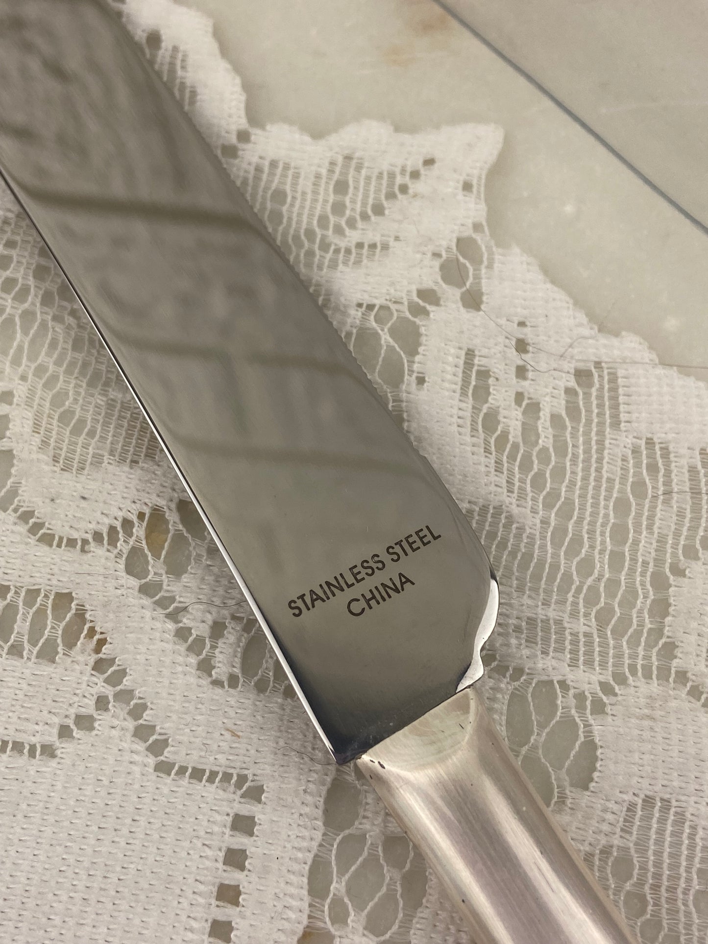 Embellished Wedding Cake Knife with Plastic Sleeve