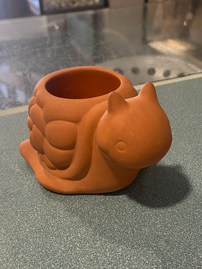 Retired Terracotta Tea Light Votive by Partylite | Turtle Frog Snail