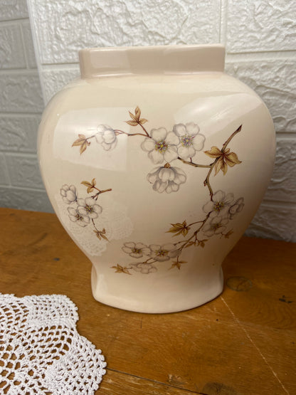 MCM Ceramic Vase with Cherry Blossom Pattern
