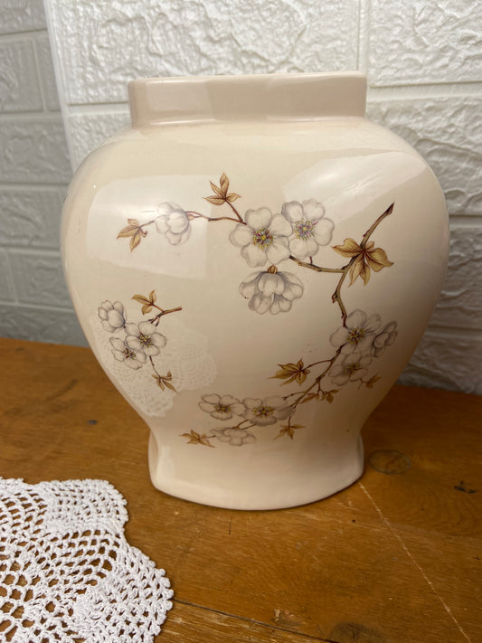 MCM Ceramic Vase with Cherry Blossom Pattern