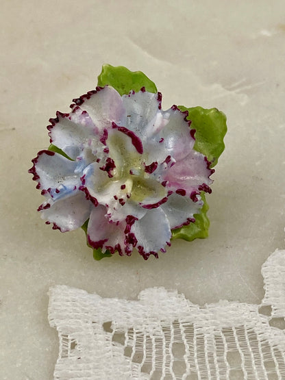 Small Hand Painted Porcelain Flower Brooch