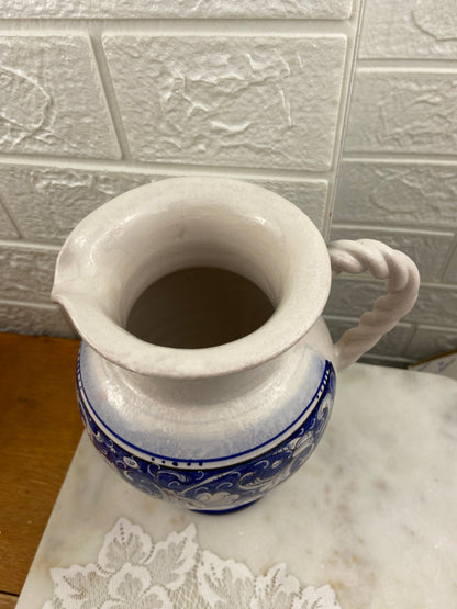 Hand Painted Ceramic Pitcher by Italian Potters Ceramiche Rampini | Rinascimento / Renaissance Pattern