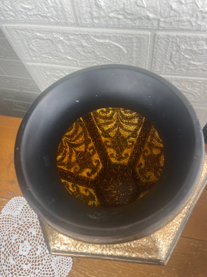13” Brown and Amber Vase
