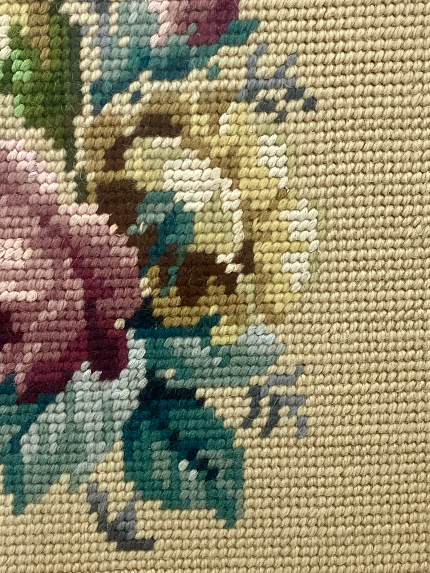 Framed Petit Point Roses