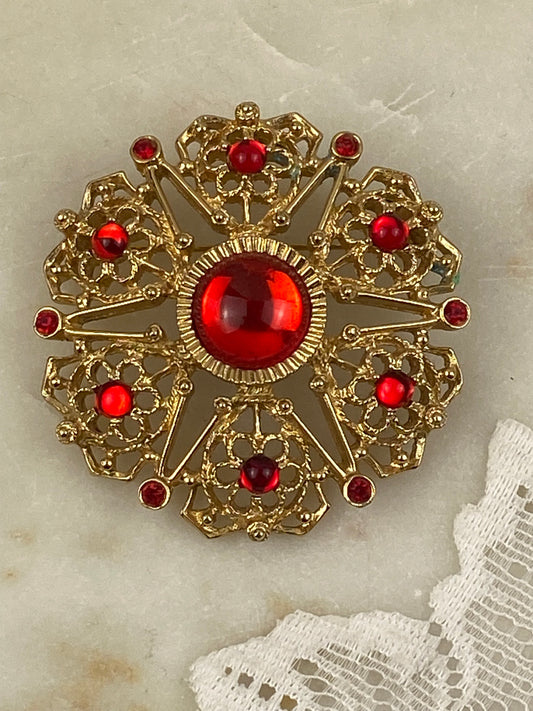 Large Gold Tone Serenade Brooch by Sarah Coventry