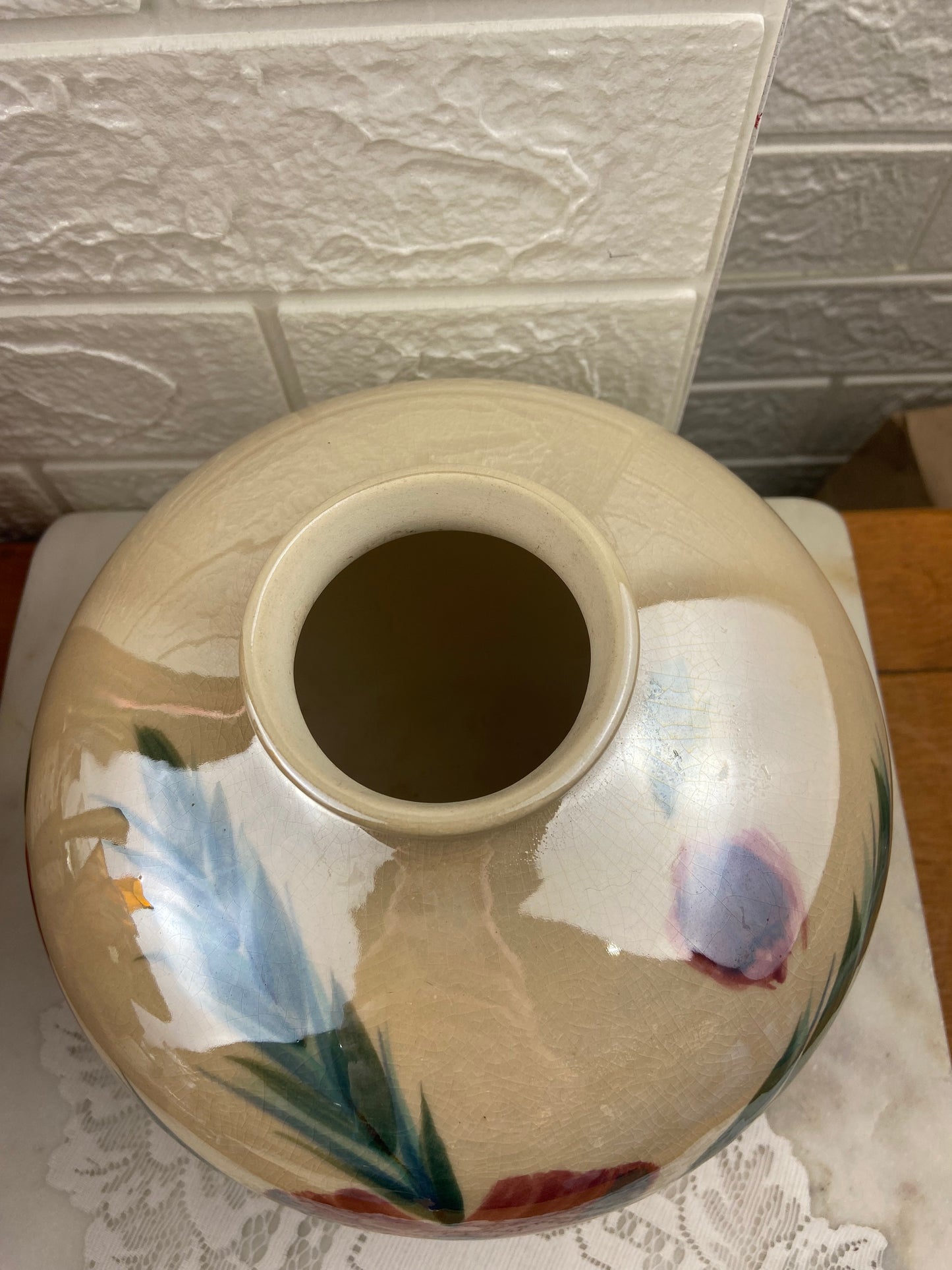 Glossy Squat Round Vase by Laurentian Pottery