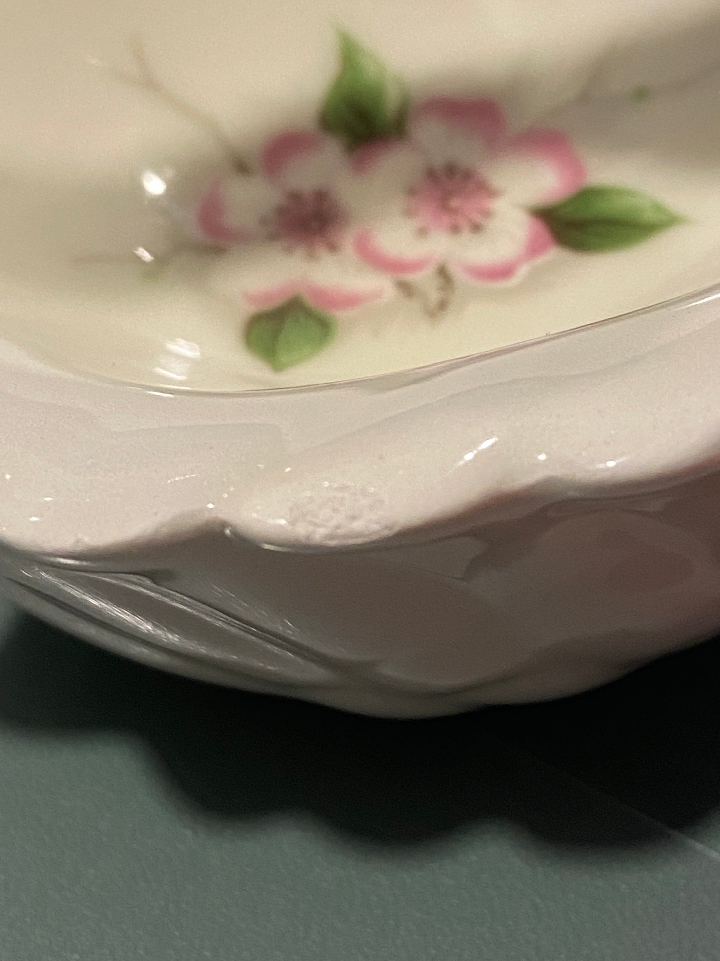 Entwined Swans Porcelain Basket Trinket Dish