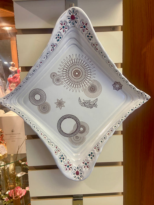 Handmade Pottery Platter with Hanging Hook