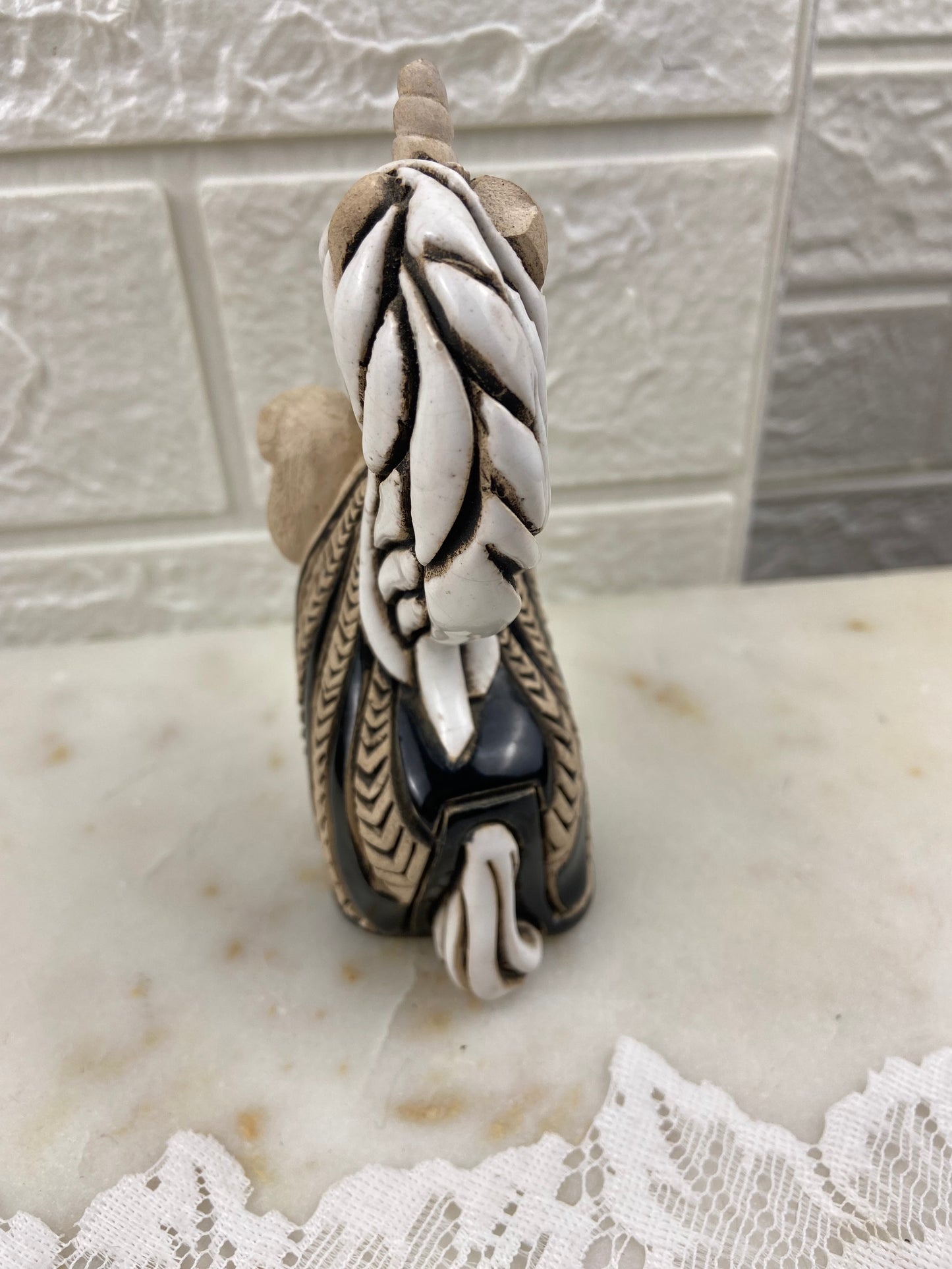 Handmade Clay Unicorn Sculpture by Artesania Rinconada
