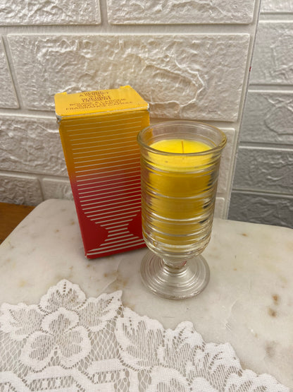Vintage Avon | Sherbet Dessert Boxed Candle in Glass Goblet [Sunny Lemon Fragrance]