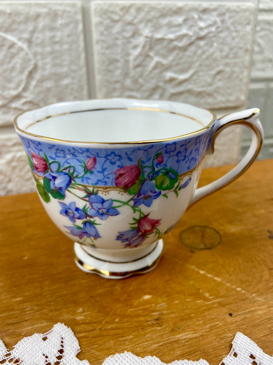 Bone Porcelain Teacup by Royal Albert | Harebell Pattern