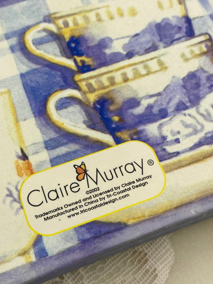 Vintage Blank Photo Journal by Claire Murray | Blue and Cream Teacup Design