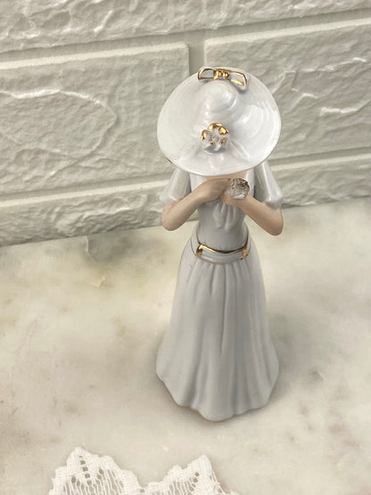 Small Porcelain Figurine | Woman with a Flower