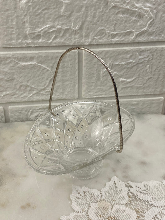Vintage Avon | Glass Basket with Metal Handle