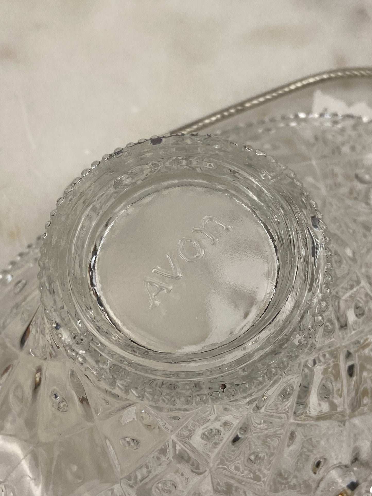 Vintage Avon | Glass Basket with Metal Handle