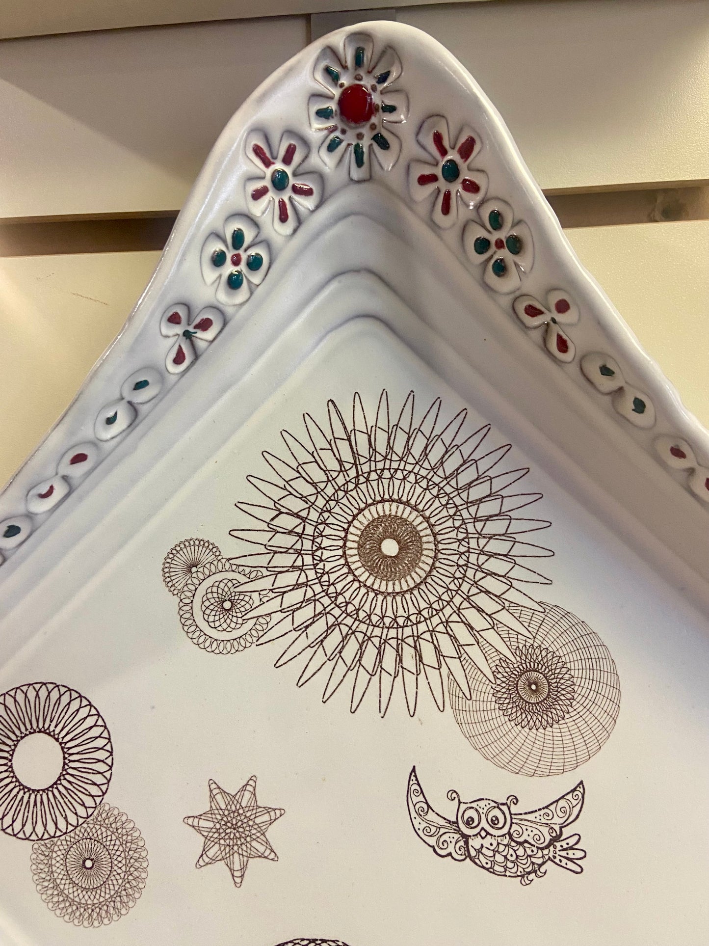Handmade Pottery Platter with Hanging Hook