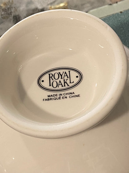 White and Floral Porcelain Teapot by Royal Oak