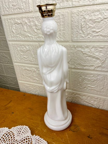 Vintage Avon | Athena Milk Glass Bath Oil Decanter (Empty)