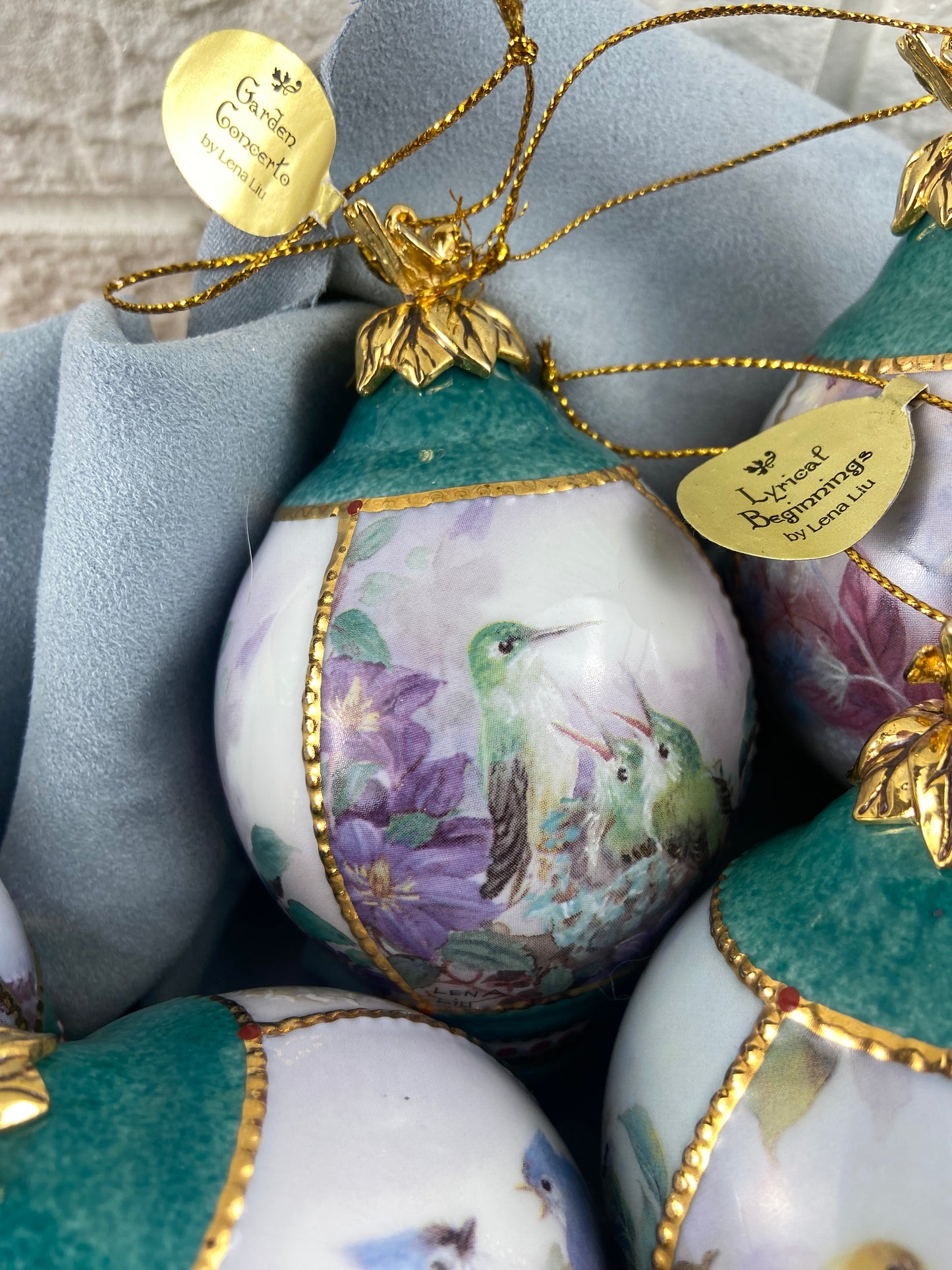 Hand Painted Porcelain Hanging Ornaments by Lena Liu | ‘Nature’s Poetry’ Collection