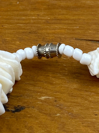 Beach Style White Puka Shell Necklace 17.5”