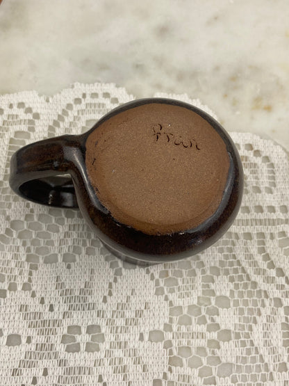 Small Brown Pottery Creamer by Fran