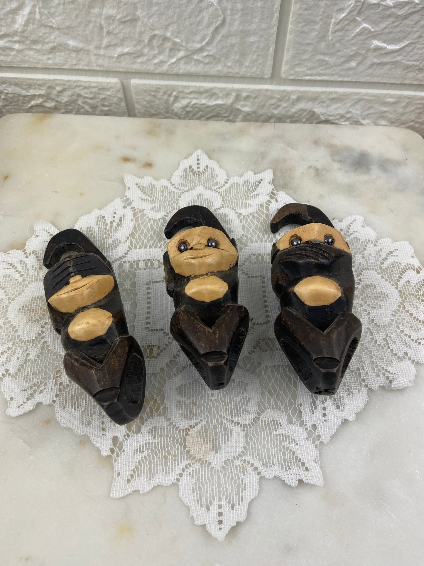 Hand Carved Hanging Monkeys | Lightweight Wood Composite