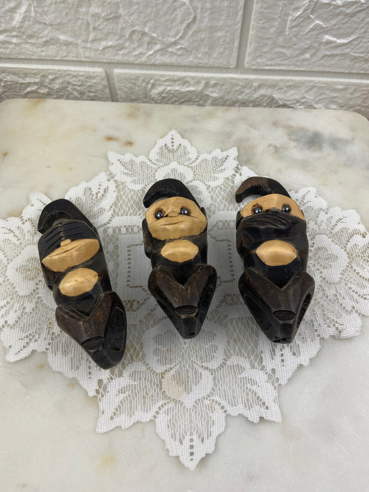 Hand Carved Hanging Monkeys | Lightweight Wood Composite