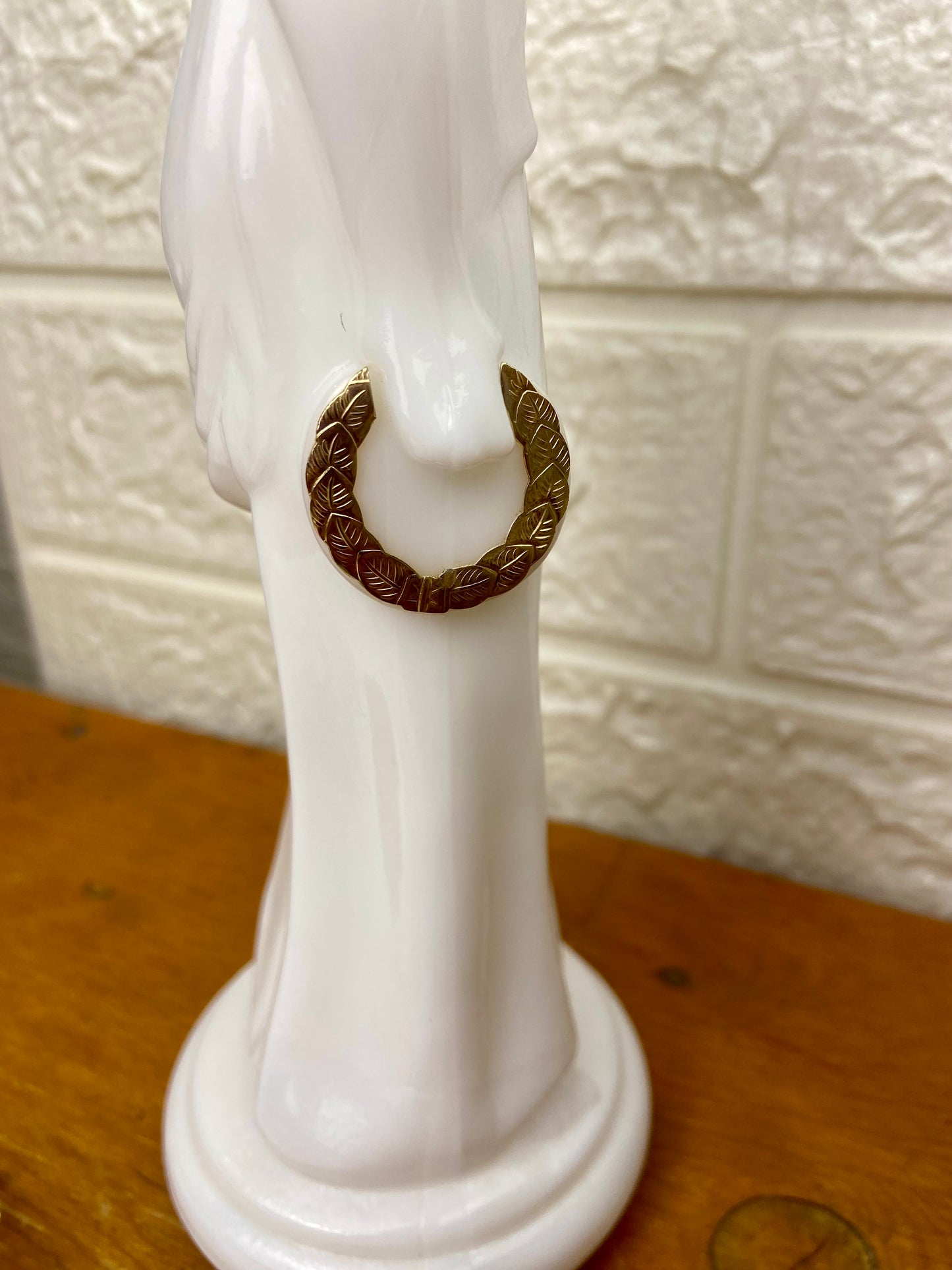 Vintage Avon | Athena Milk Glass Bath Oil Decanter (Empty)