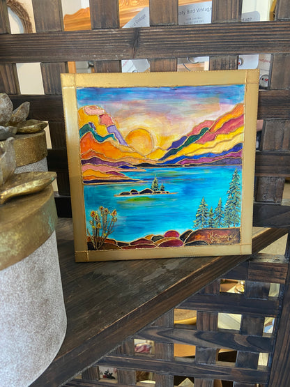 8” x 8” Hand Painted Tile by Canadian Artist Kim Groome