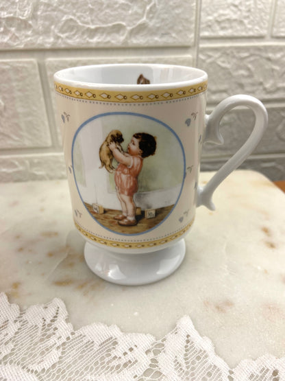 Vintage Pedestal Coffee Mug ‘Mine’ by Children’s Illustrator Bessie Pease Gutmann