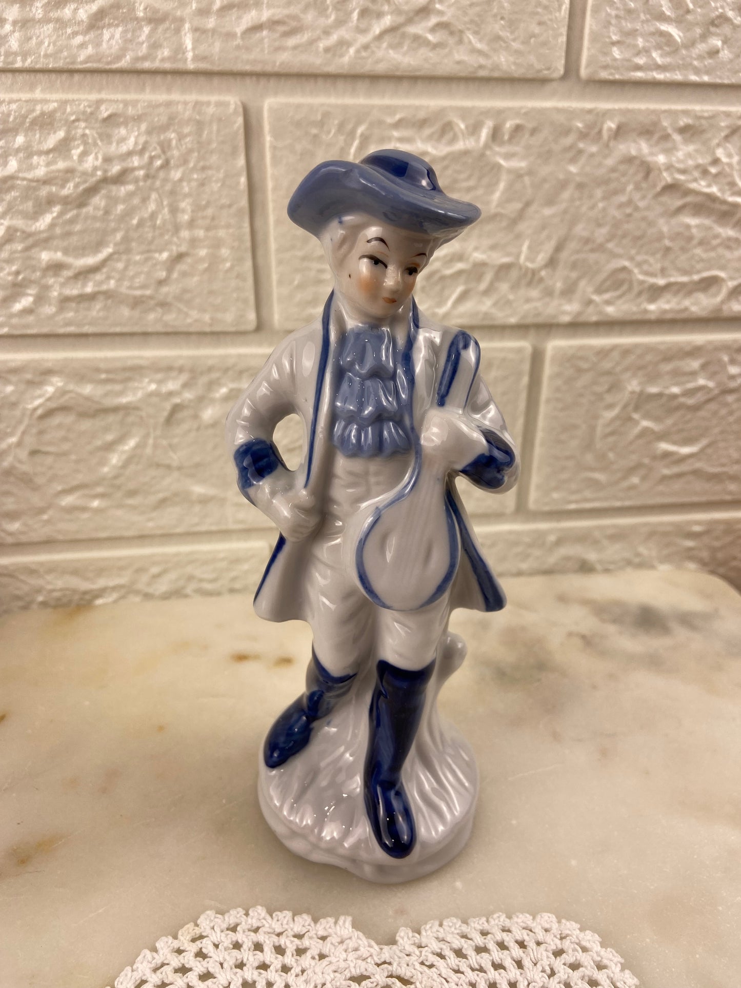 Porcelain Minstrel Figurine 7”