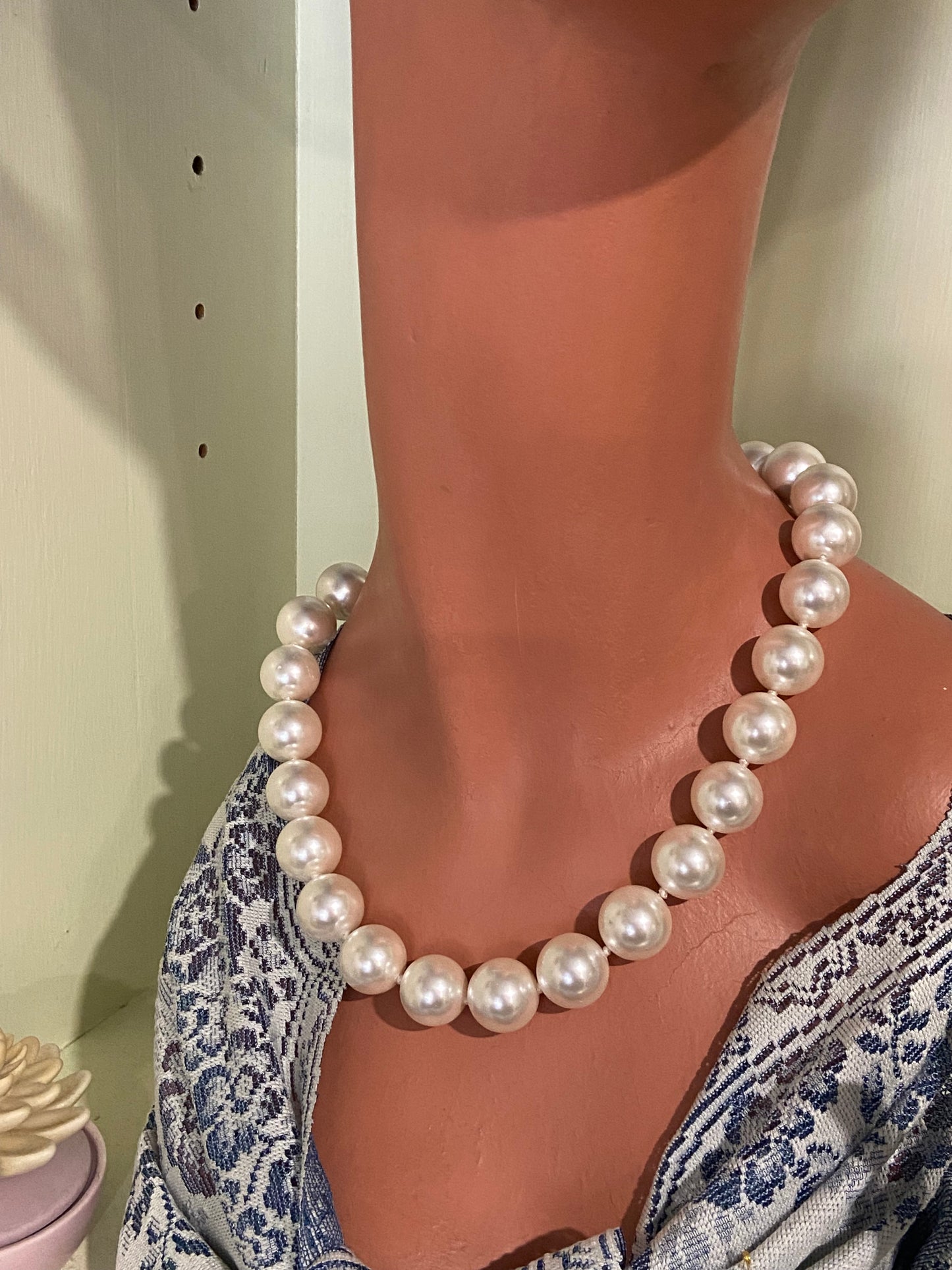 Hand Knotted Glass Pearl Necklace