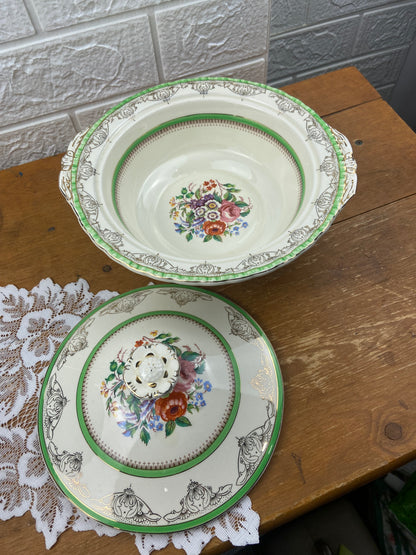 Porcelain Lidded Serving Bowl by W.H. Grindley