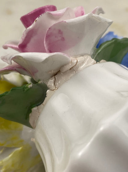 Handmade Porcelain Flowers in a Vase by Radnor Bone China, England