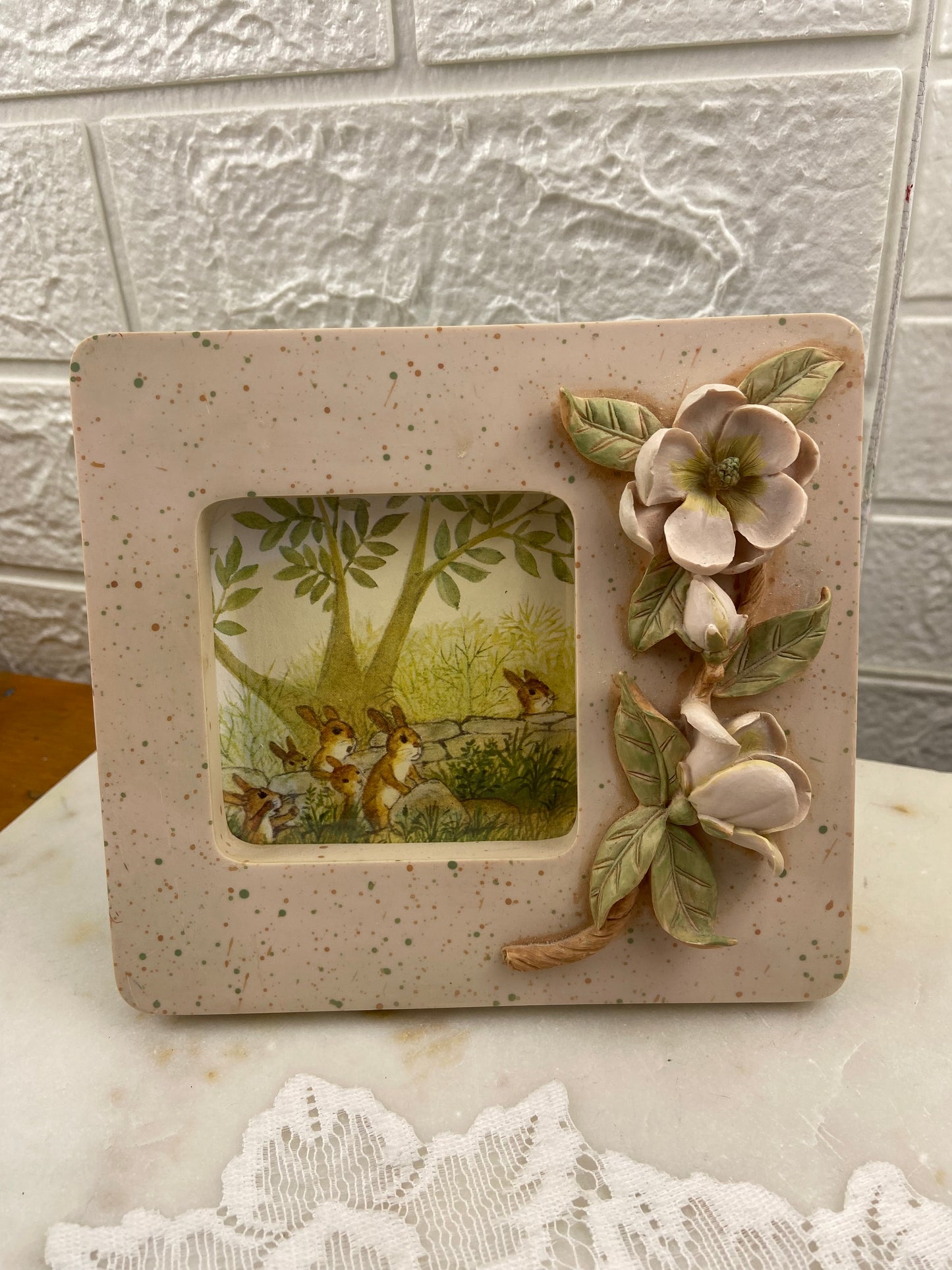 Small Resin Frame 3” x 3” | White Magnolia Collection by Cherison