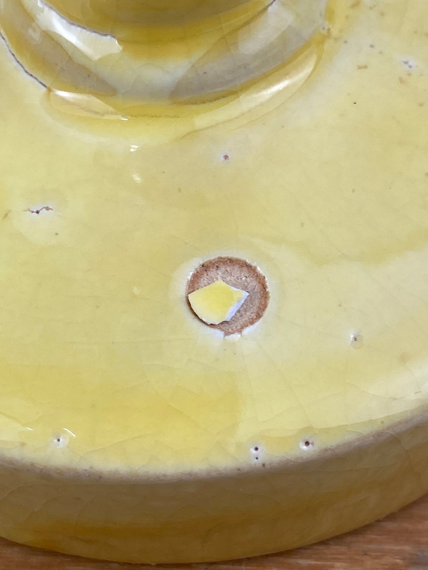 Vintage Clay Cookie Jar | Yellow Glaze