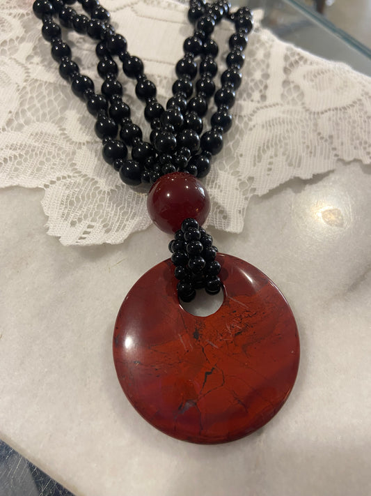 Red Jasper & Onyx Necklace