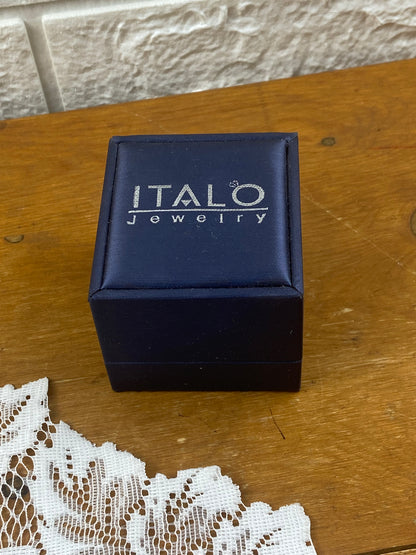 Blue and White Sapphire Eternity Ring | Sterling Silver 925 by Italo Jewelry