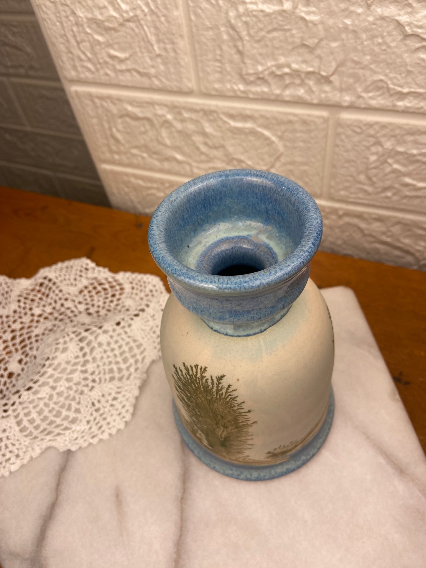 Hand Painted Bottle-Shaped Flask or Vase by Vic Duffhues Studio Pottery