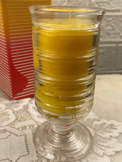 Vintage Avon | Sherbet Dessert Boxed Candle in Glass Goblet [Sunny Lemon Fragrance]